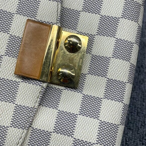 100% Authentic Louis Vuitton Croisette White Damier Azur Canvas Satchel Bag - Picture 5 of 16